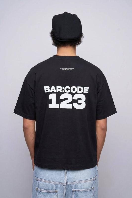 T-SHIRT CROPPED BAR.CODE 123 BLACK BR 20-252