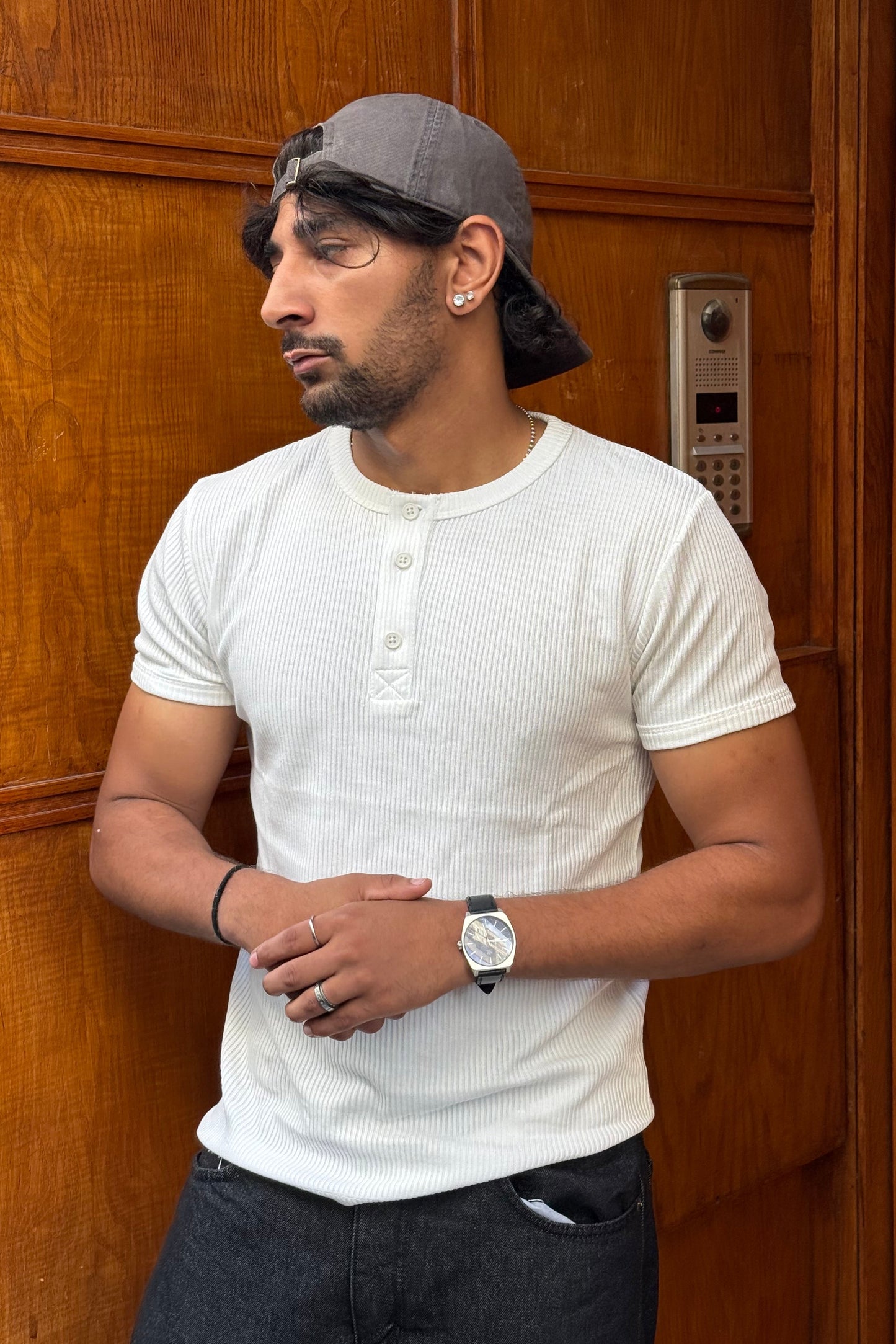 T-SHIRT SLIM FIT WHITE NGR 998