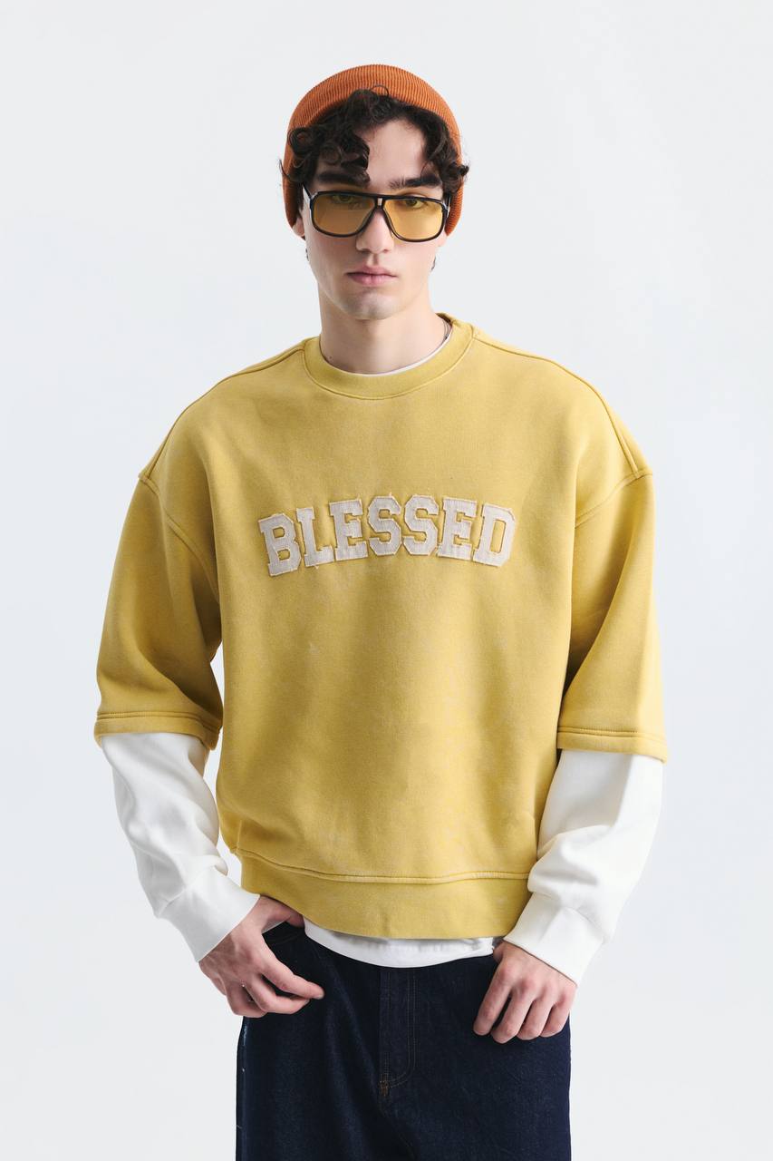 SWEATSHIRT BLESSED YELLOW ES E71-199