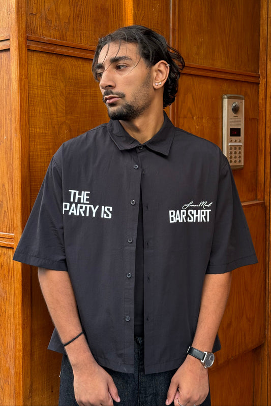 CHEMISE CROP BAR SHIRT BR BLACK 10-239