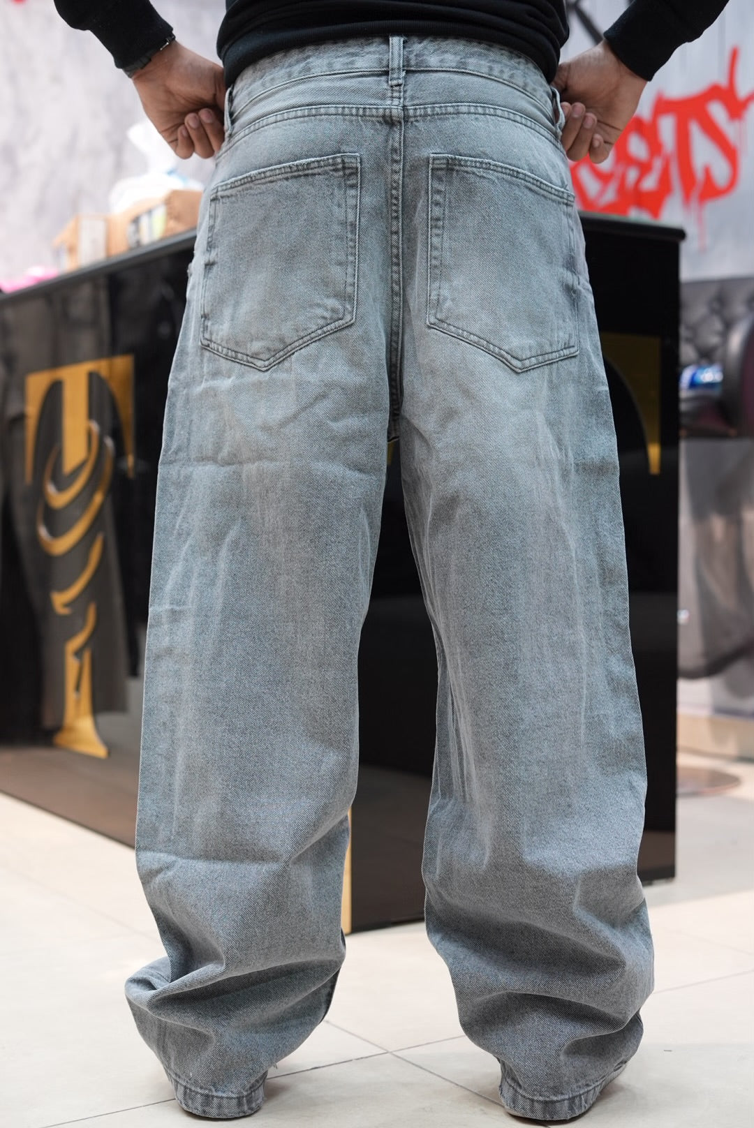 SUPPER BAGGY JEANS GRIS