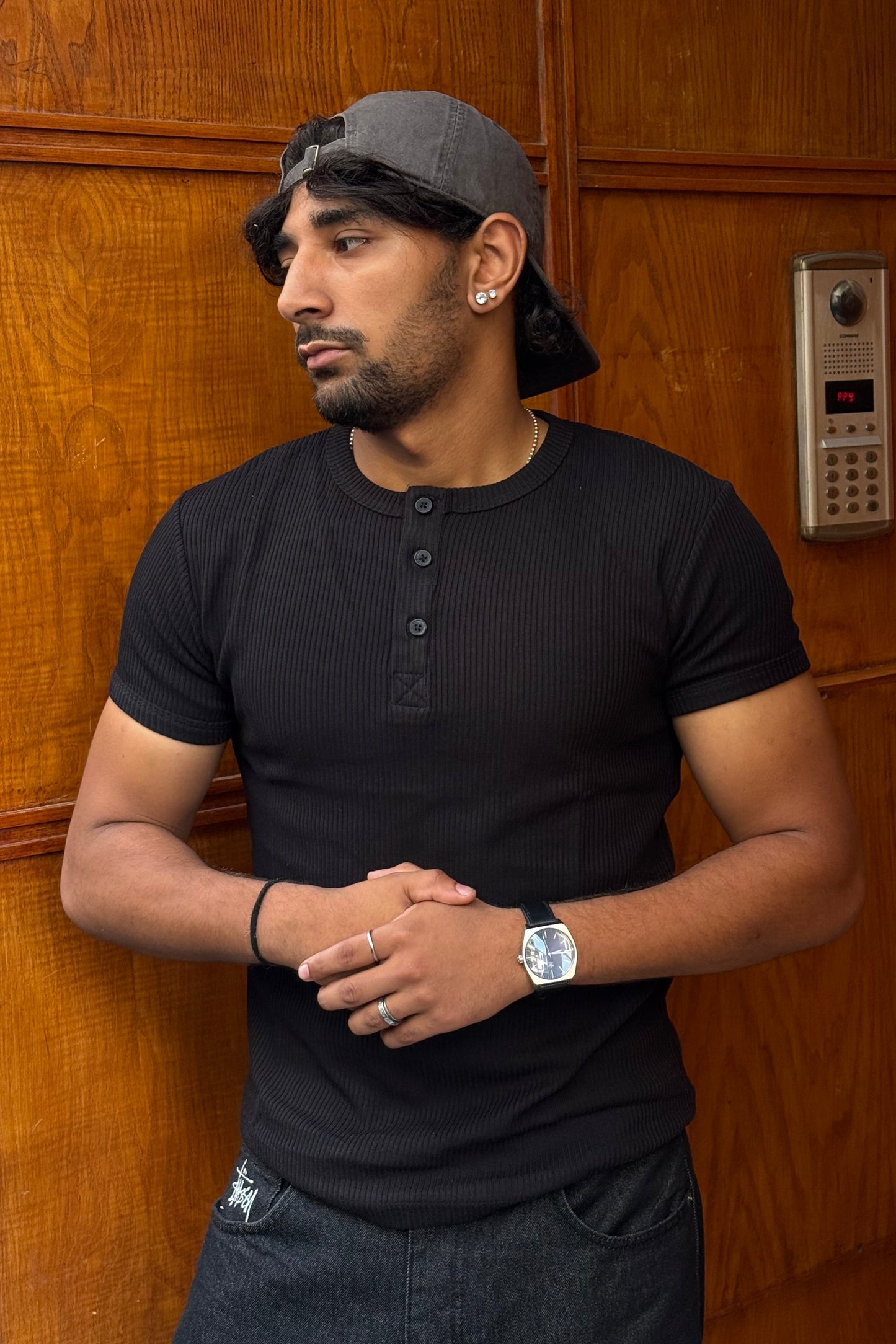 T-SHIRT SLIM FIT BLACK NGR 998
