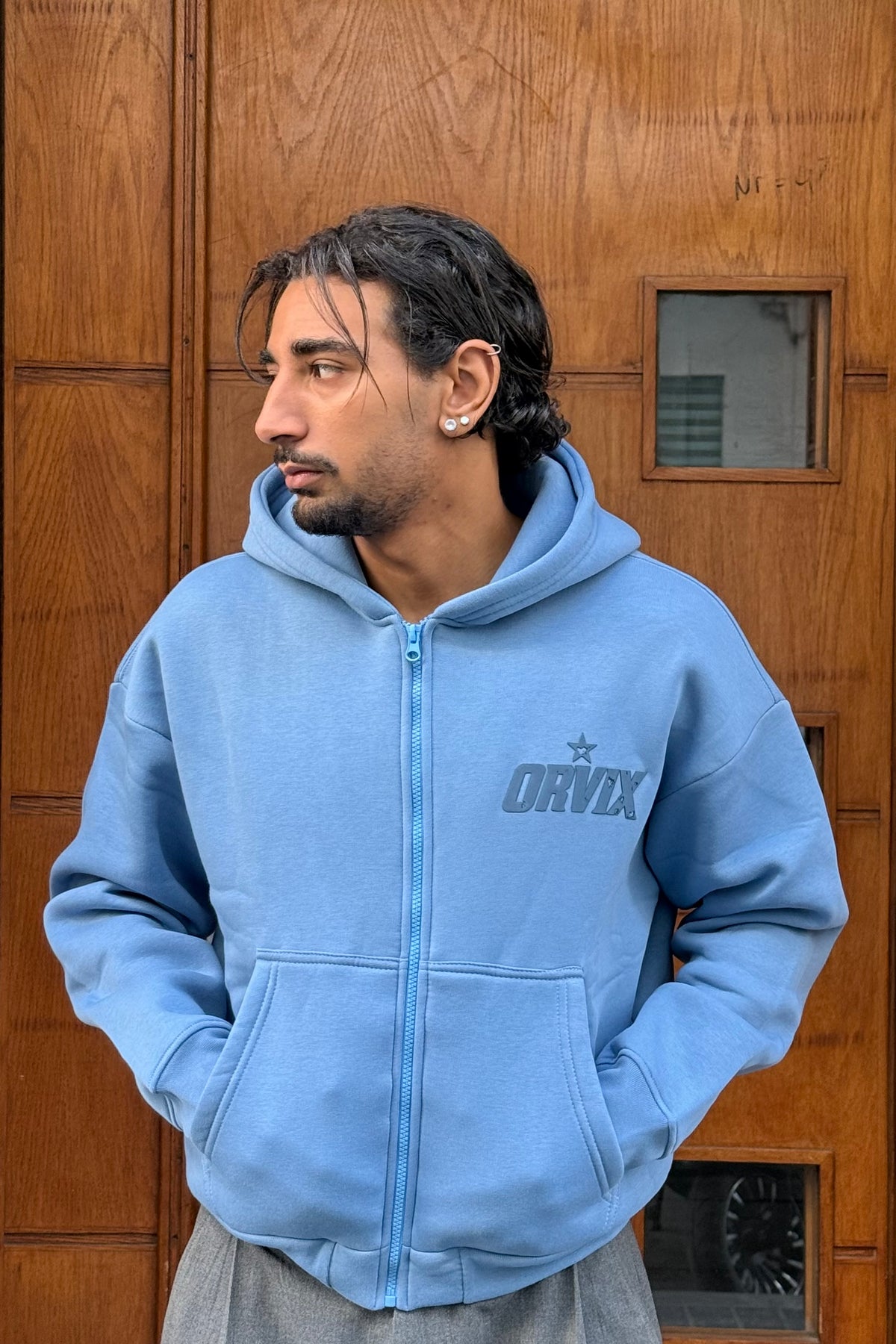 HOODIES CROP ZIP ORVIX CLUB BLUE OVX
