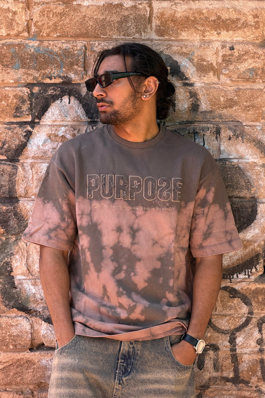 T-SHIRT WASHED PURPOSE BROWN