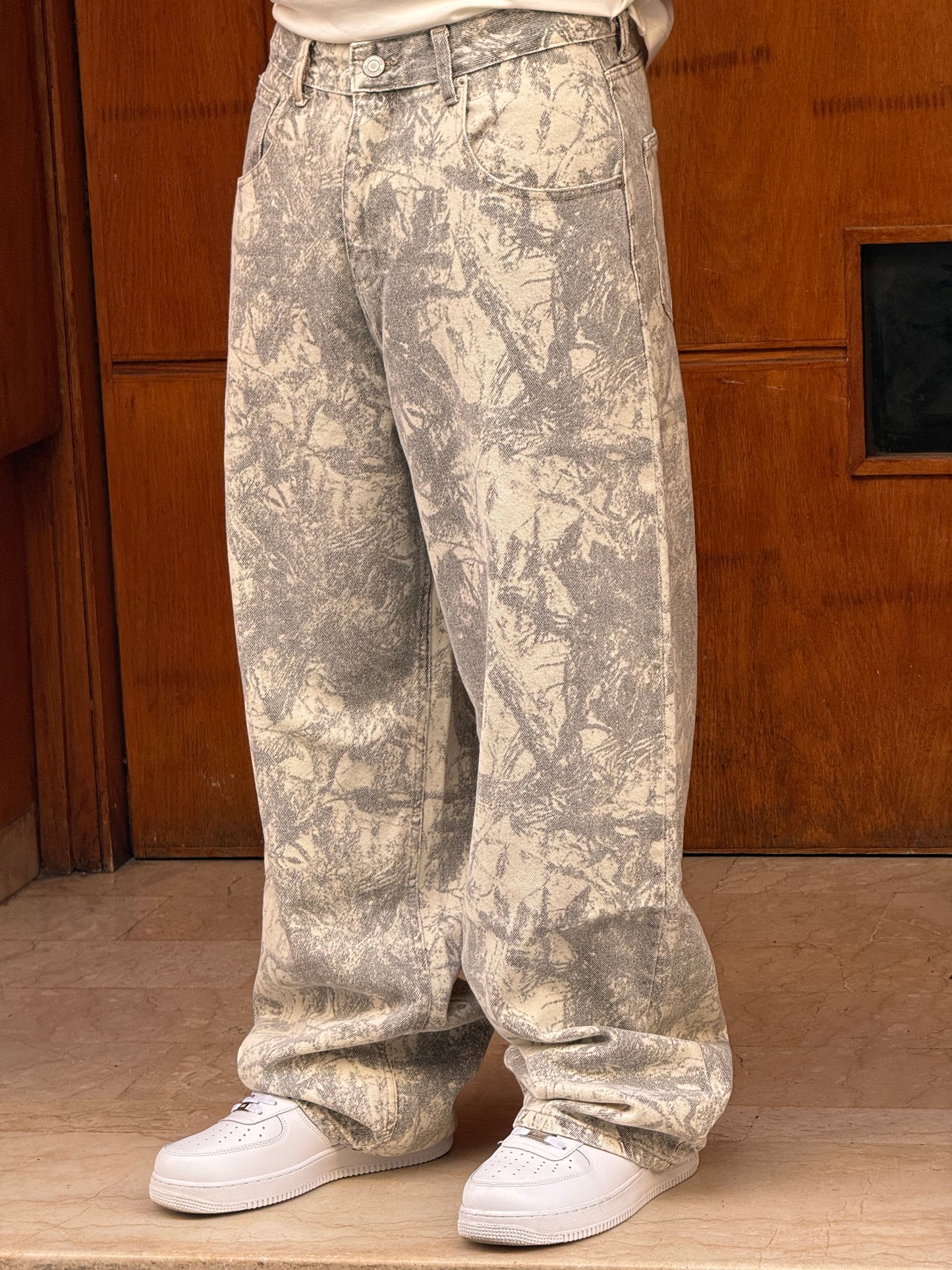 BAGGY JEANS IMPRIME FLOWERS