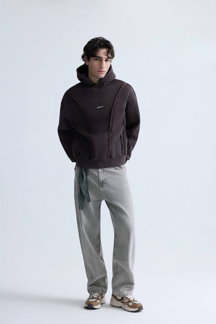 HOODIES WASHED ESNCE BROWN ES E71-191