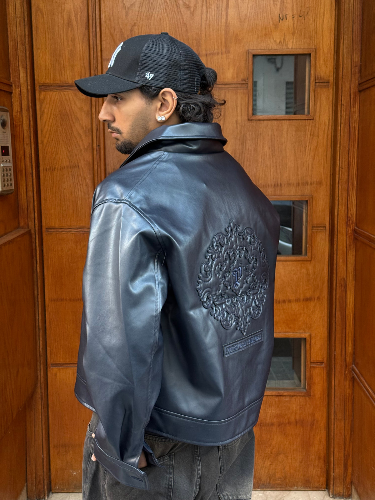 FAUX LEATHER JACKET BLUE PZ