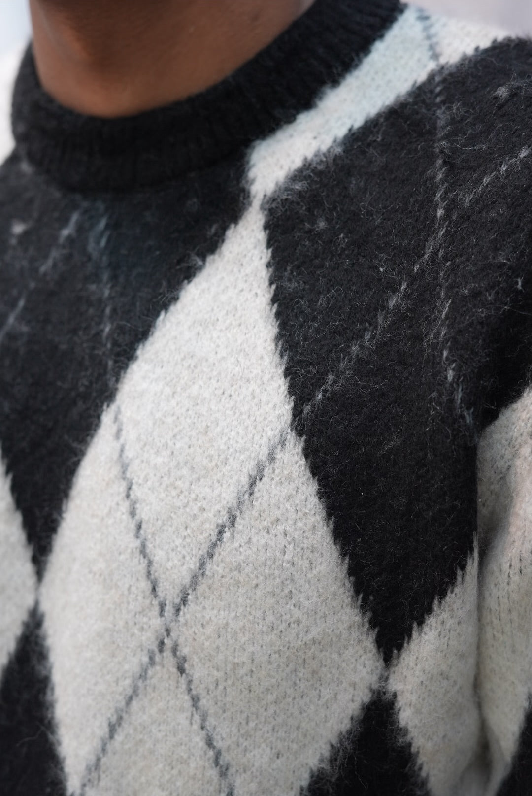 TRIKKO JACQUARD WHITE/BLACK V60-19