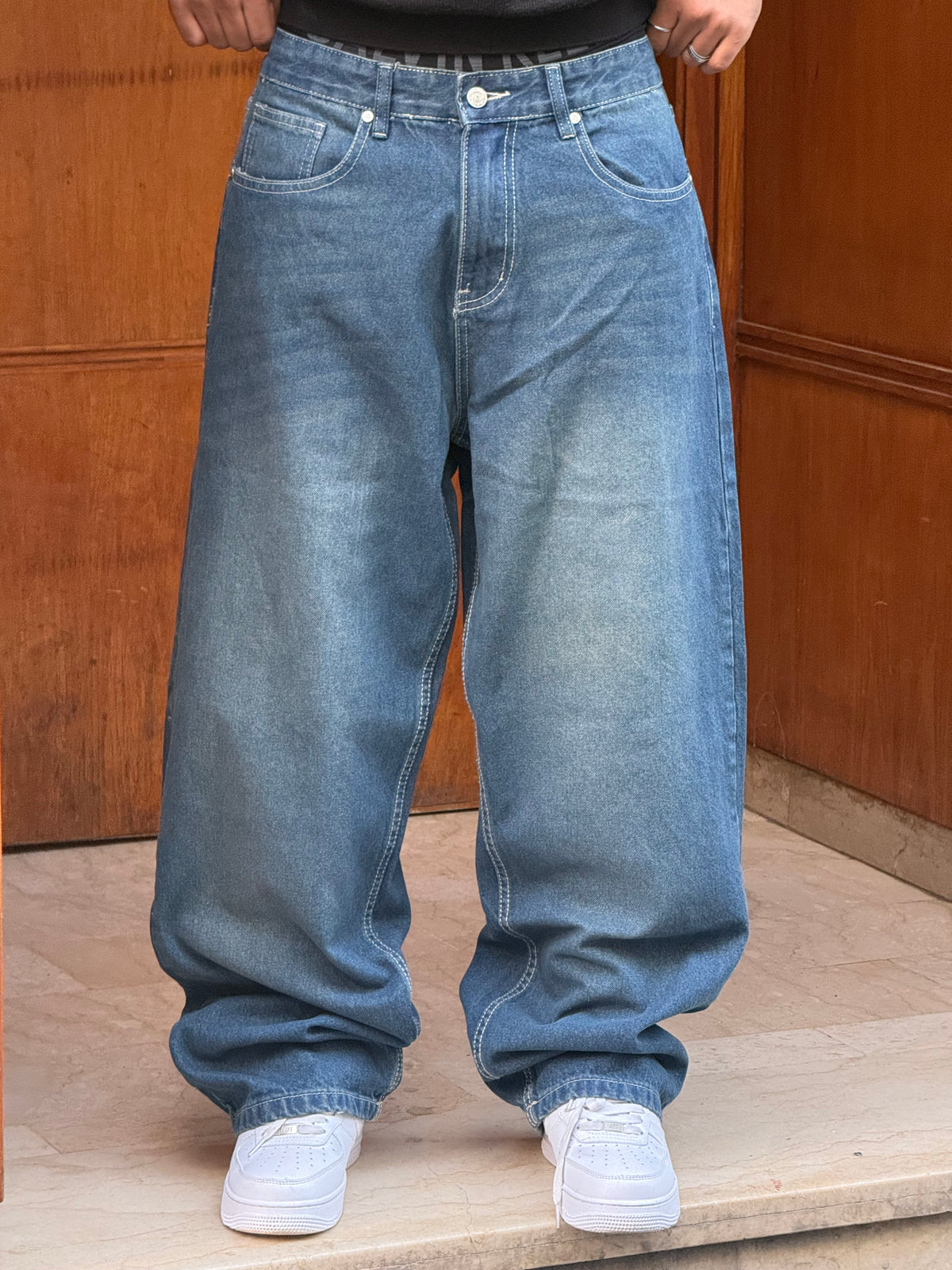 SUPPER BAGGY JEANS TORNADO STYLE (BLEU FONCE)