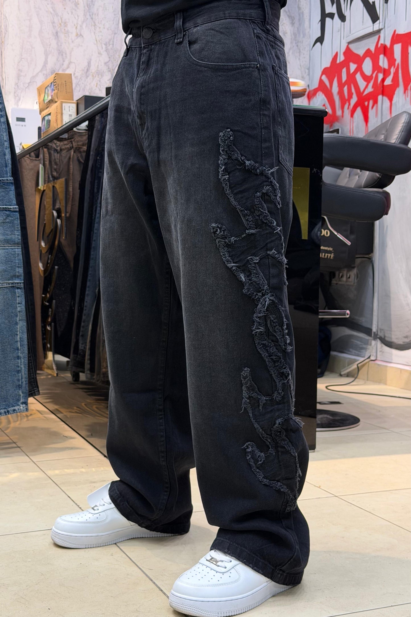 BAGGY JEANS FIRE NOIR