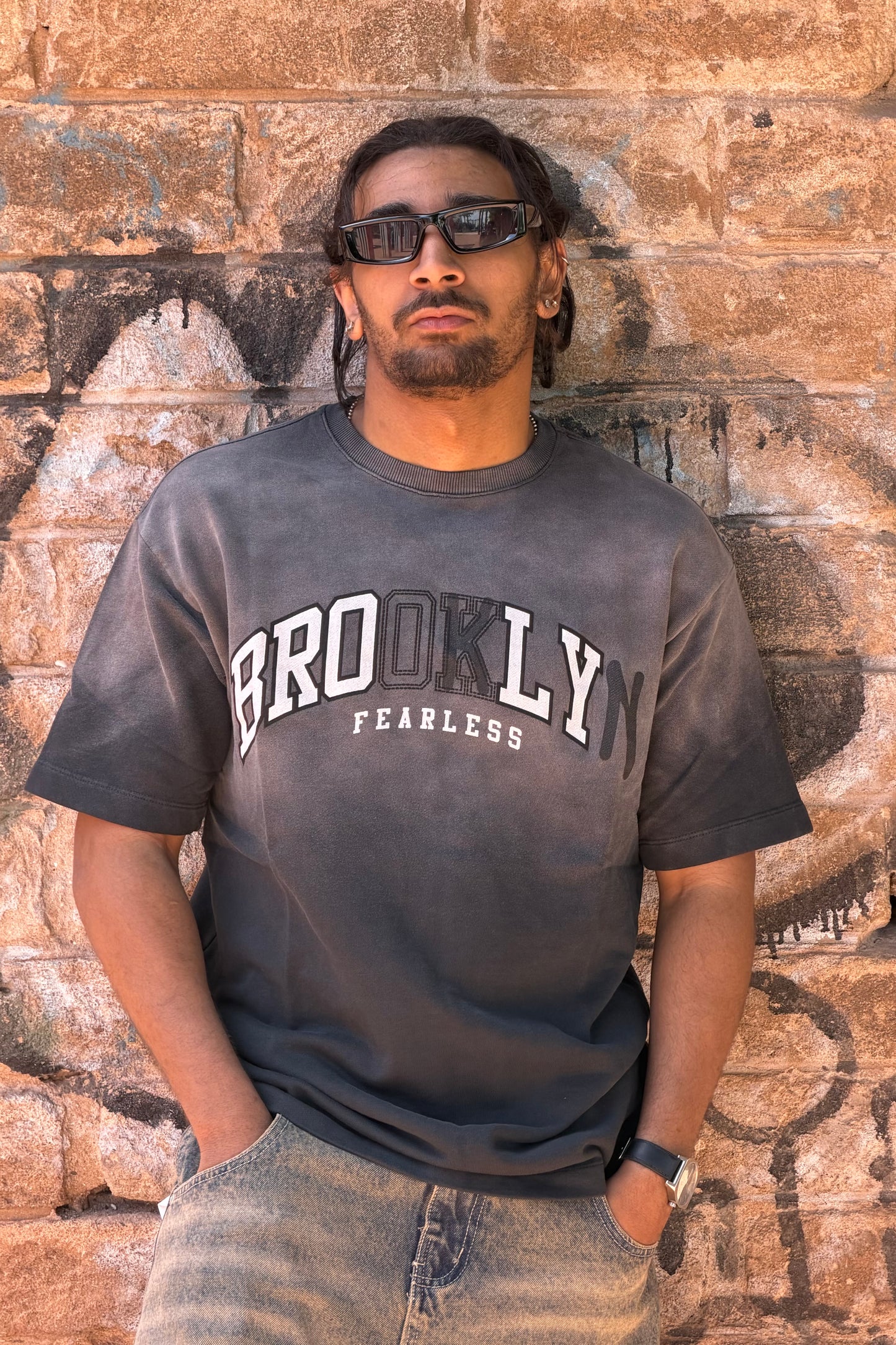 T-SHIRT WASHED BROOKLYN BLACK