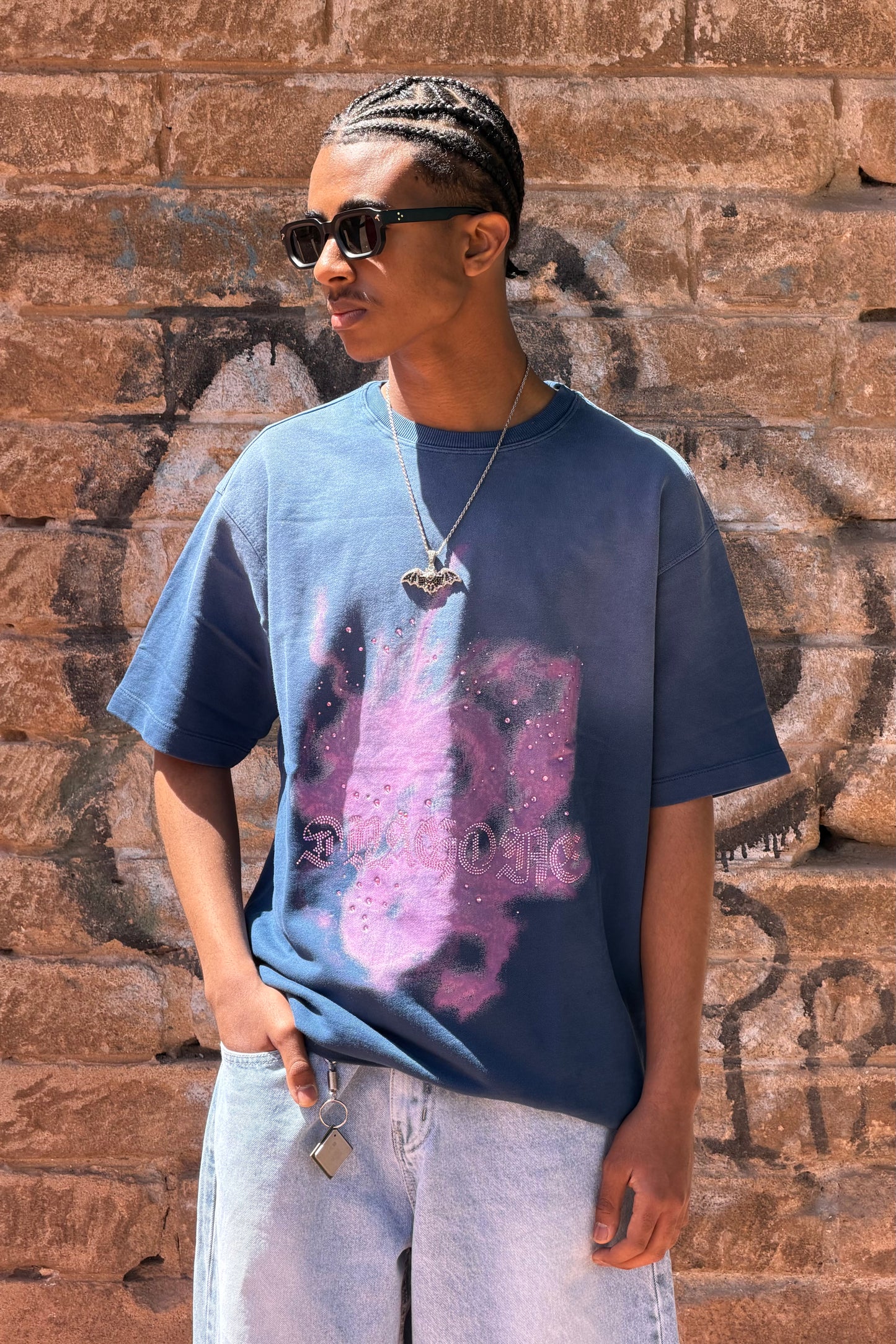 T-SHIRT WASHED DRAGON BLUE