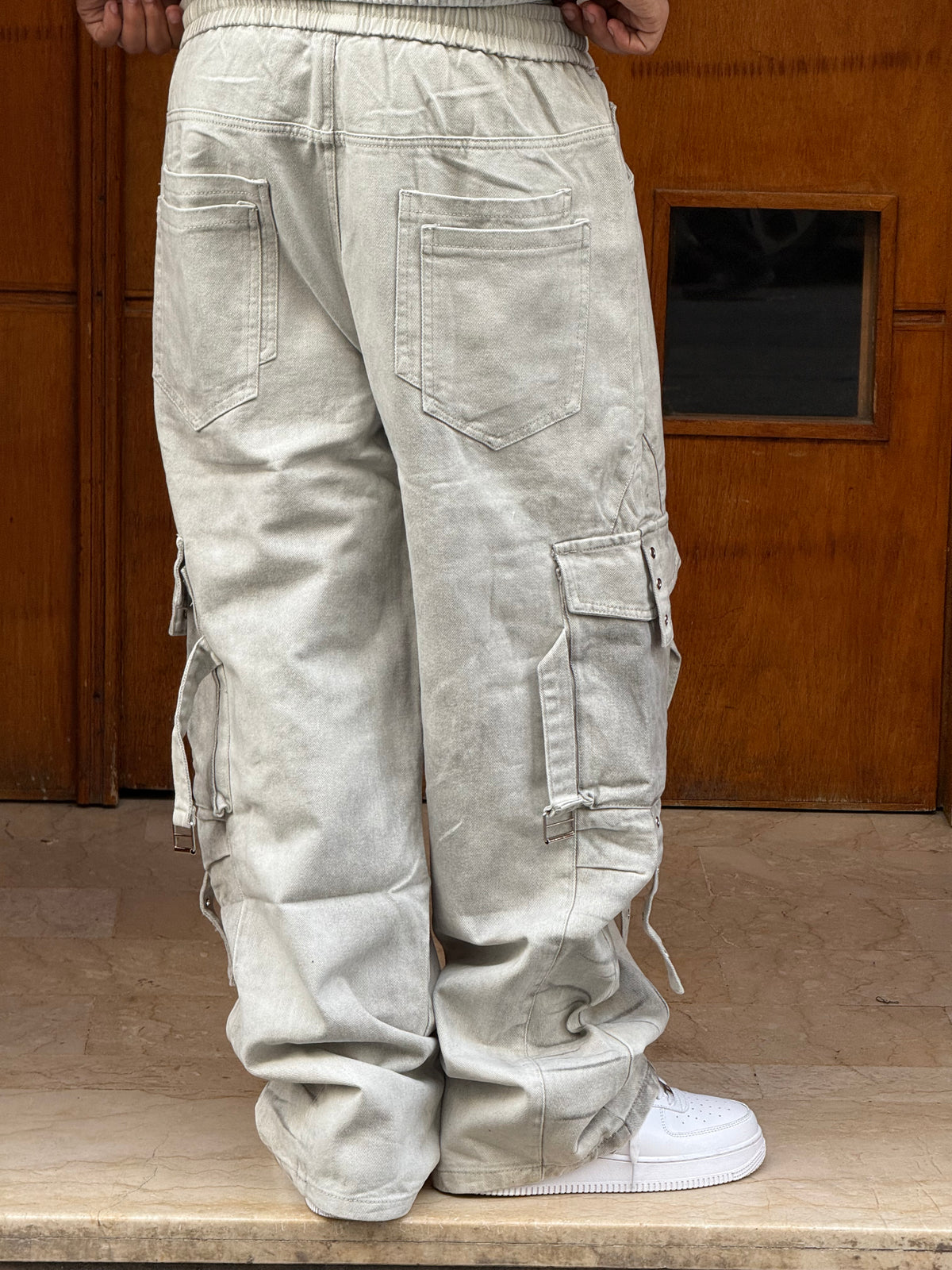 CARGO JEANS LASER WHITE CN