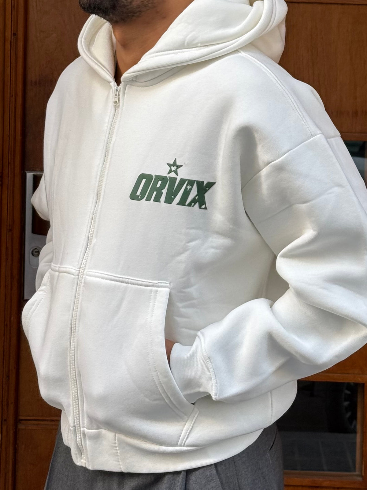HOODIES CROP ZIP ORVIX CLUB WHITE OVX