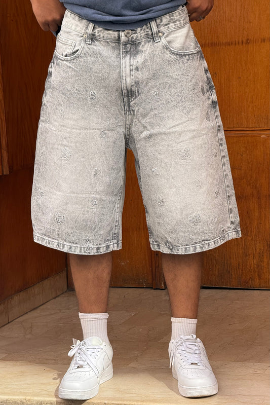 SKATER JORTS BRODERIE GREY