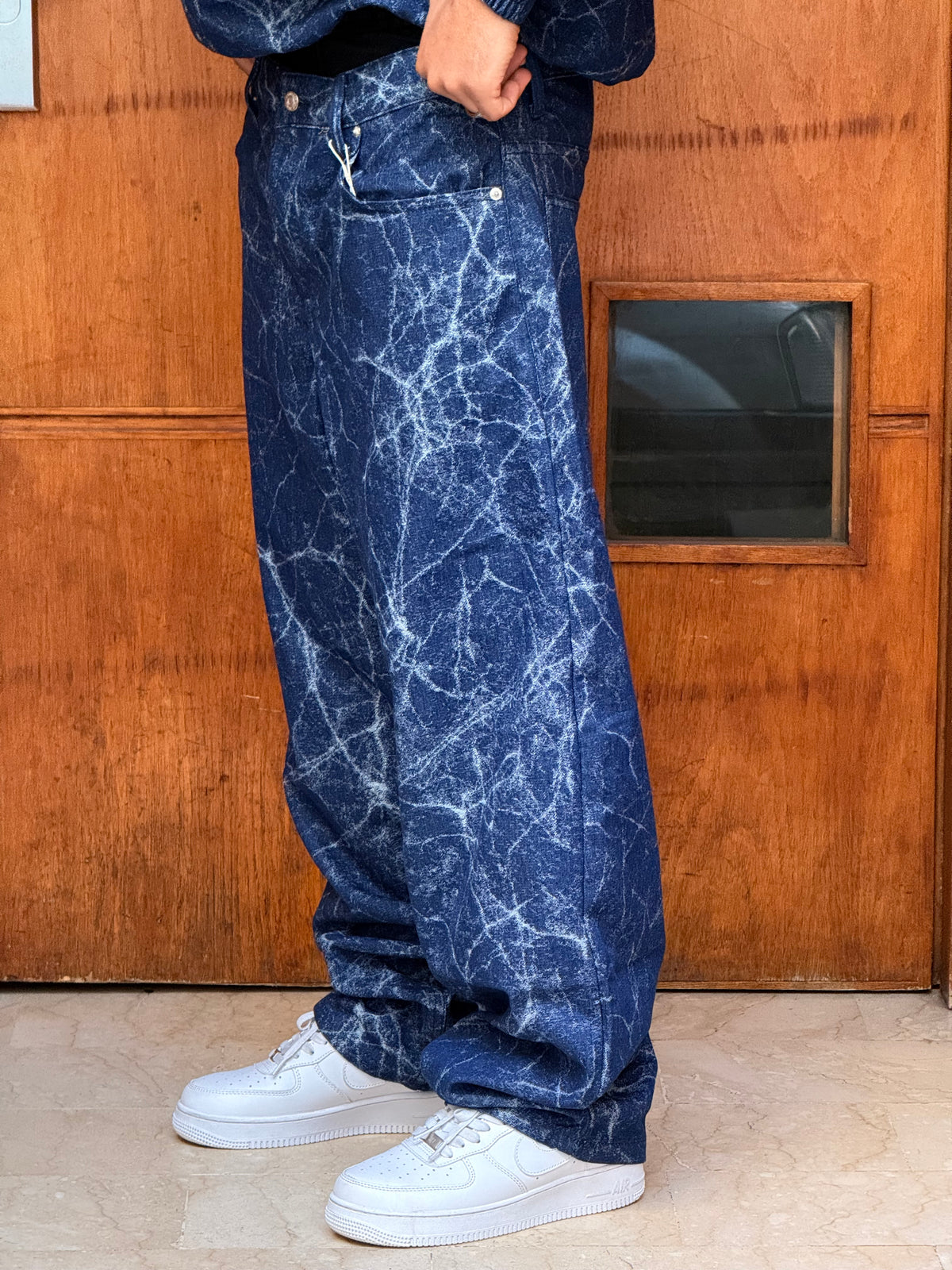 ENSEMBLE JEANS IMPRIME ZIP BLUE