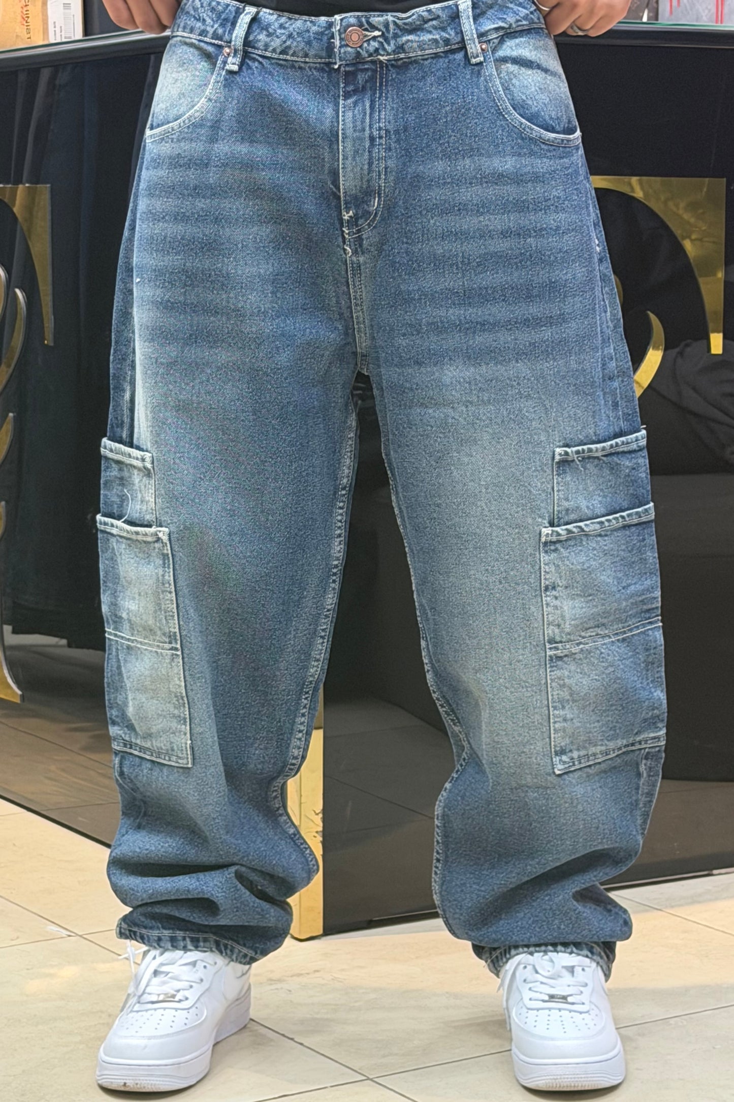 CARGO JEANS DOUBLE POCHE DIRTY