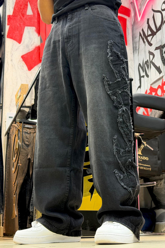 BAGGY JEANS FIRE NOIR