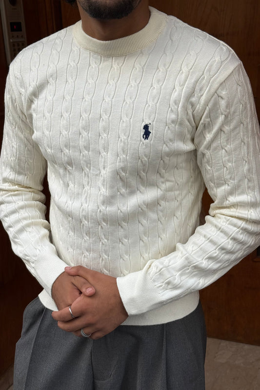 PULL RALPH LAUREN WHITE
