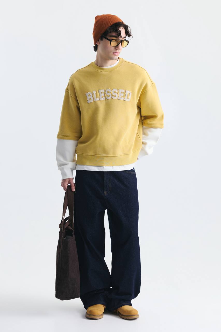 SWEATSHIRT BLESSED YELLOW ES E71-199