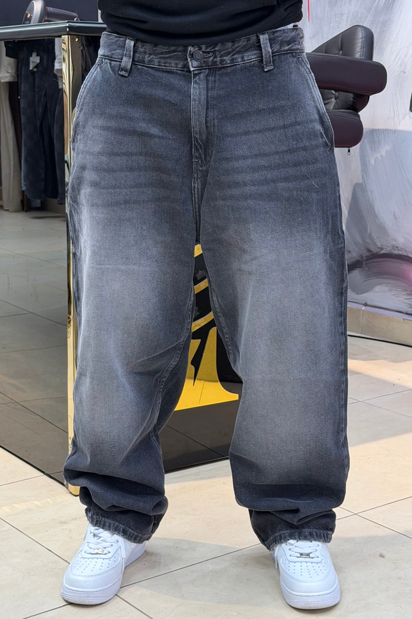 SKATER FIT JEANS GRIS NOIR SK