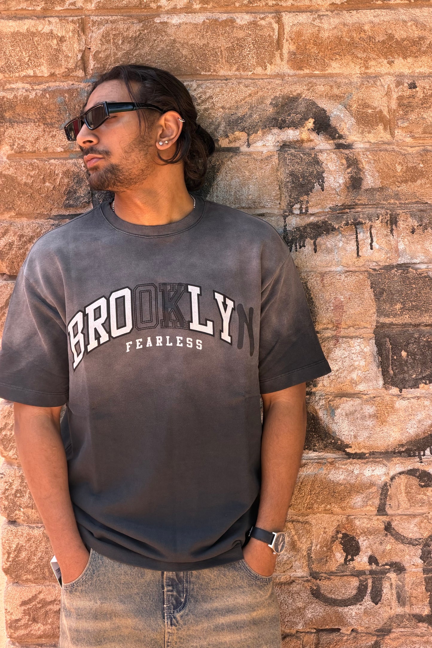 T-SHIRT WASHED BROOKLYN BLACK