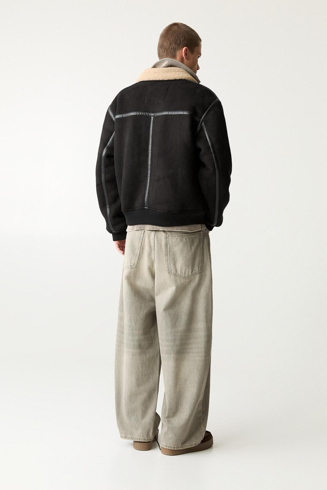 Faux shearling jacket black P&B