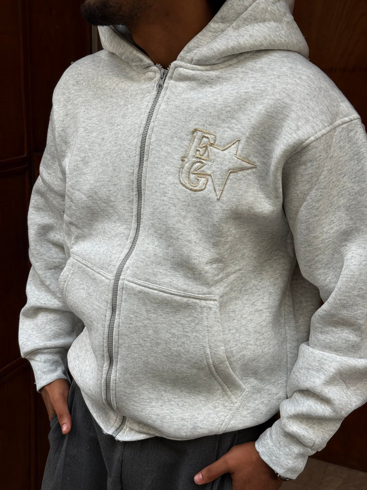 HOODIES ZIP EG GREY BL