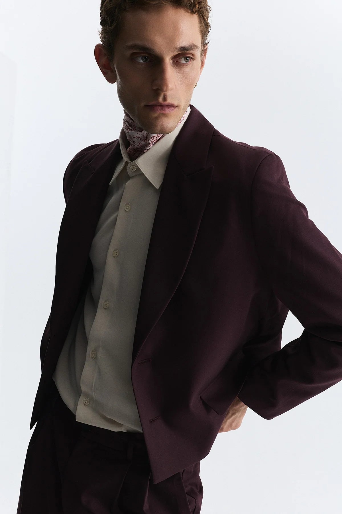 COSTUME CROP BURGUNDY ANT