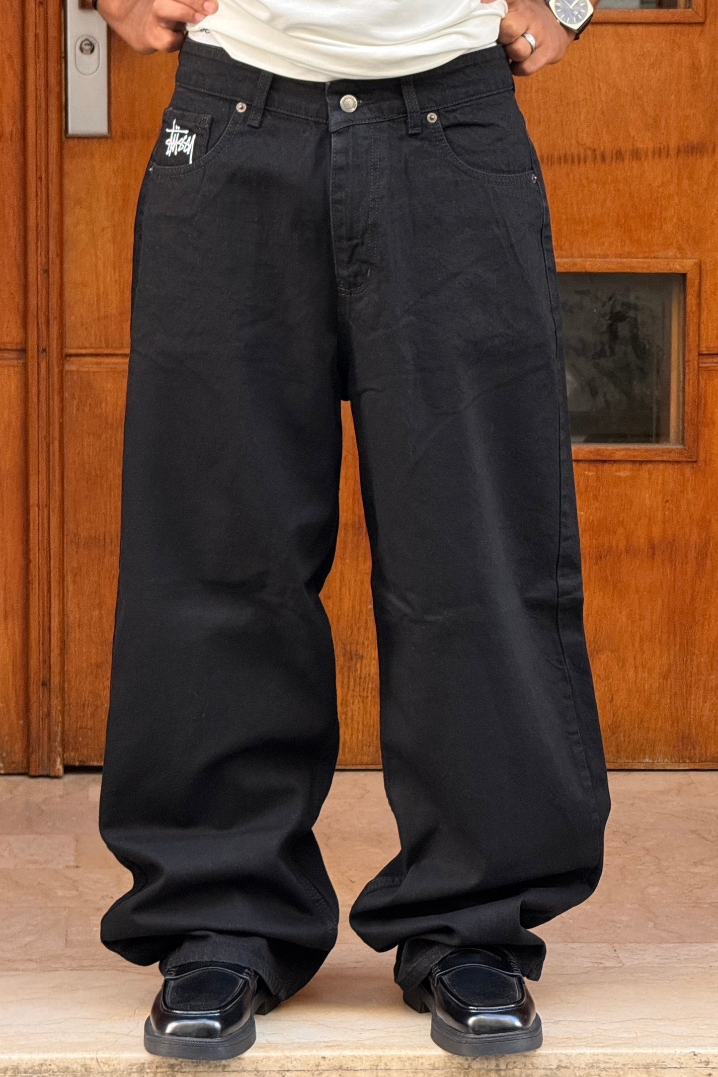 SUPPER BAGGY STUSSY BLACK BLACK