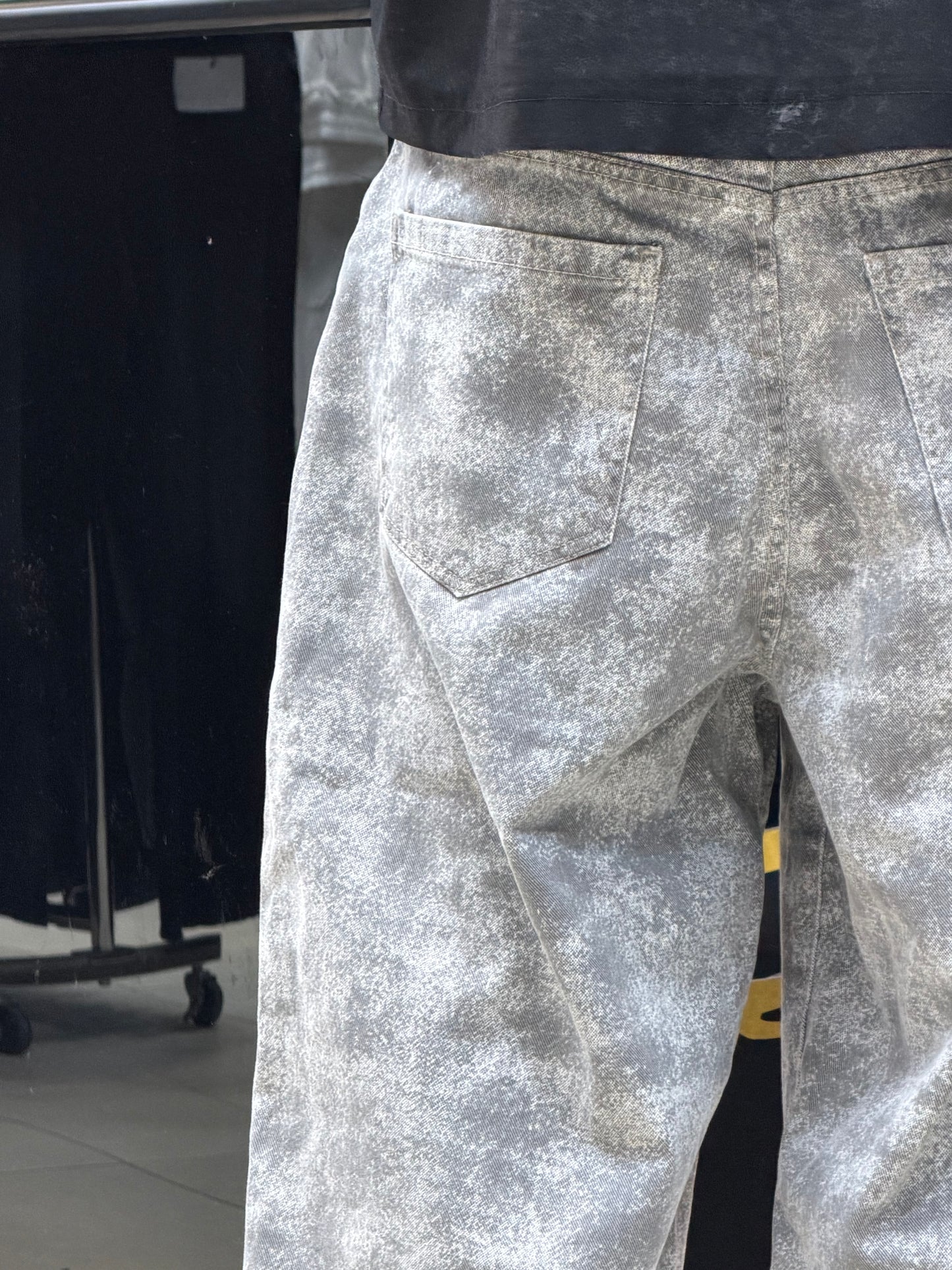 BAGGY JEANS IMPRIMÉ GRIS BEIGE SK