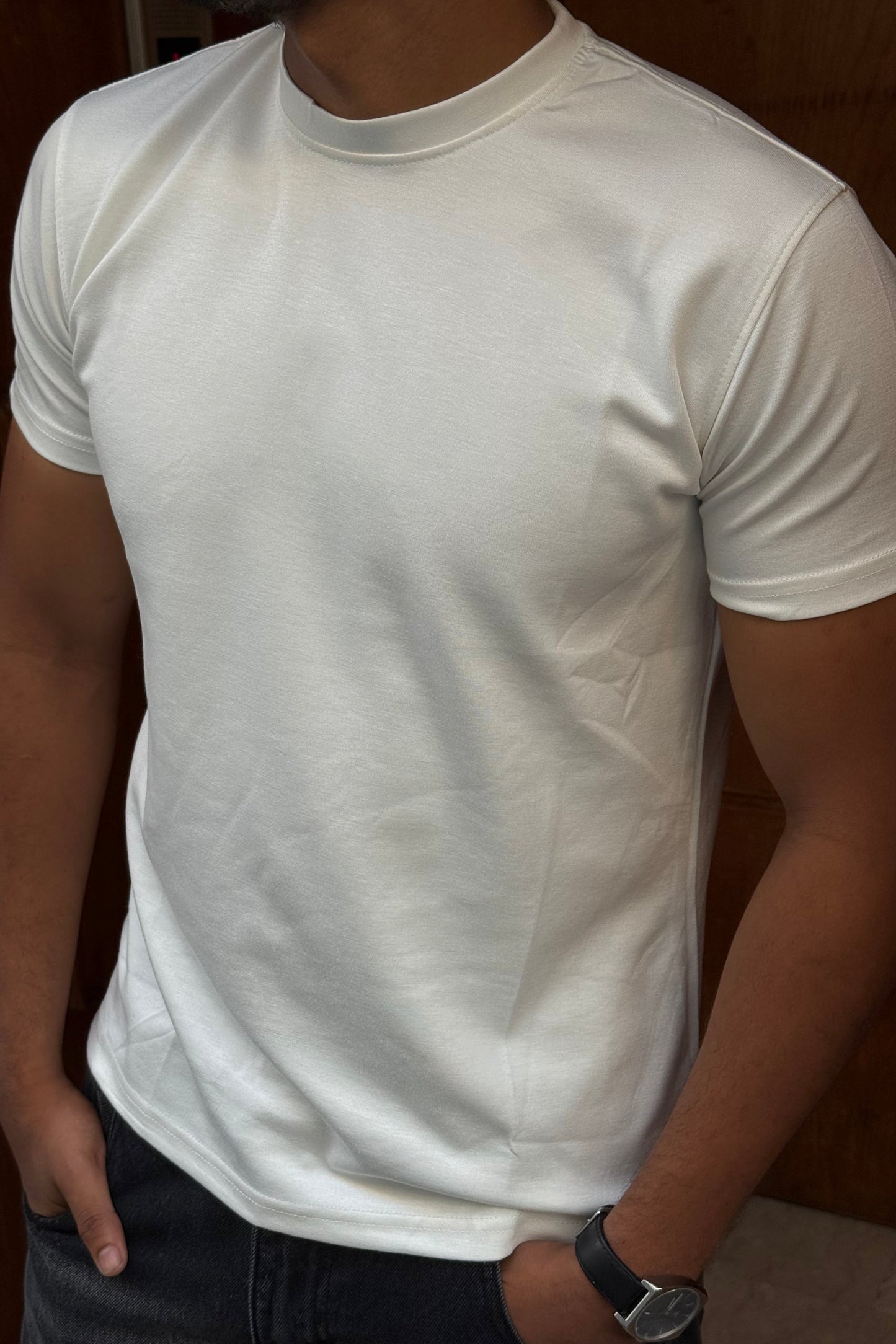 T-SHIRT BASIC SLIM FIT WHITE NGR 999