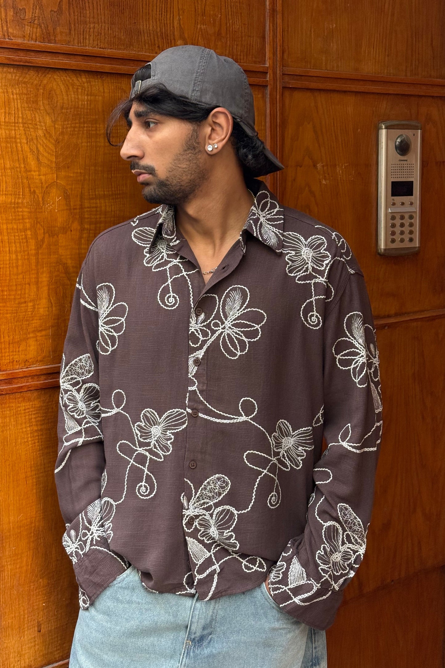 CHEMISE FLAWER NGR BROWN 009