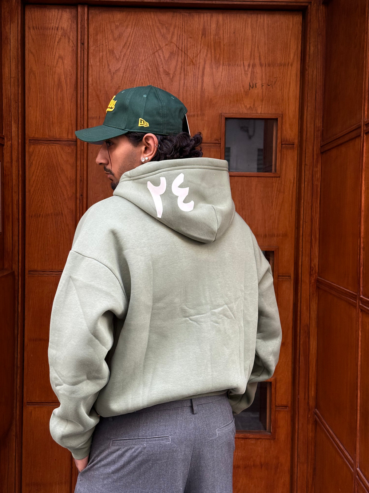 HOODIES ZIP CROP ( من جد وجد ) GREEN OVX