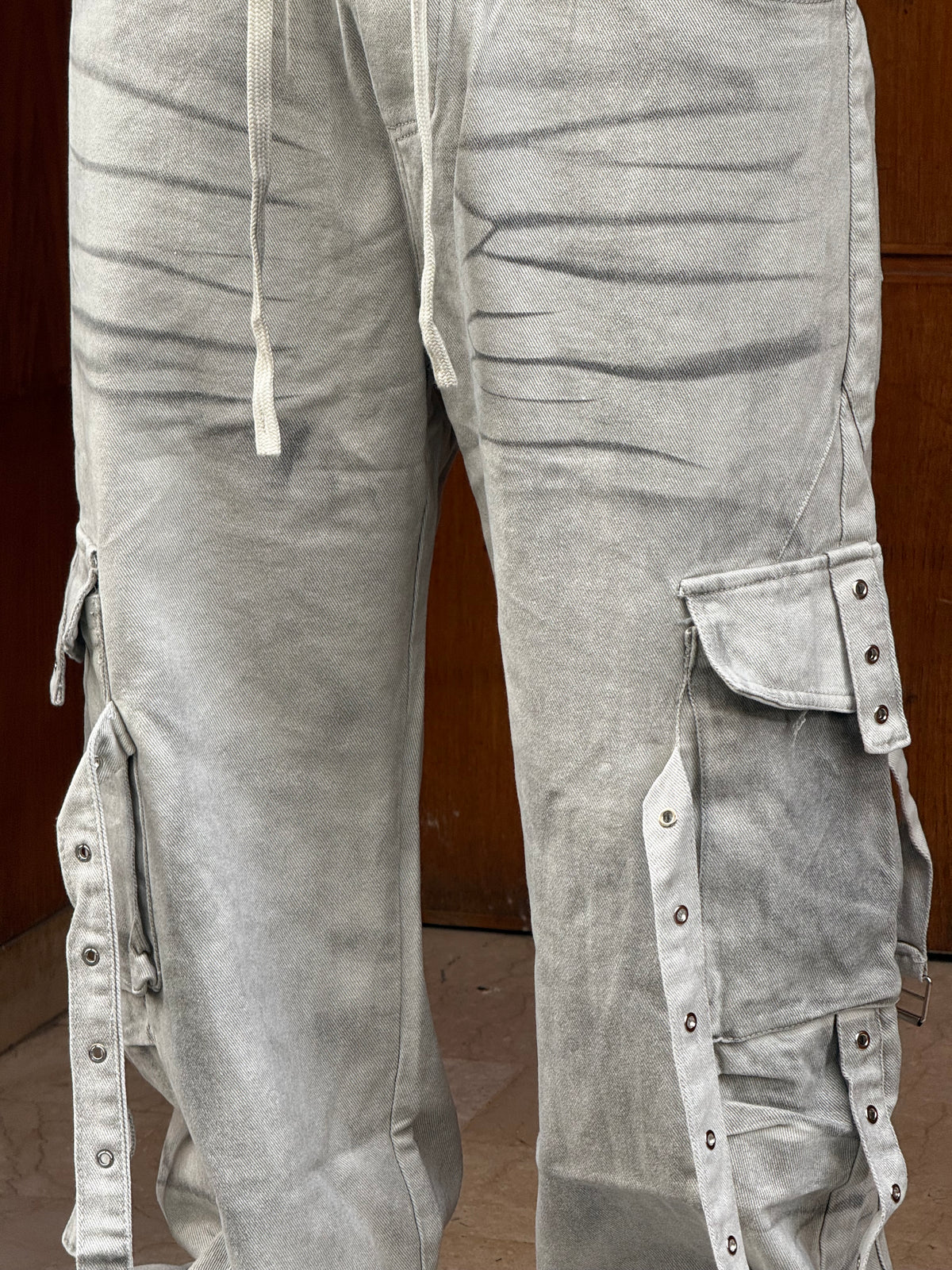 CARGO JEANS LASER WHITE CN