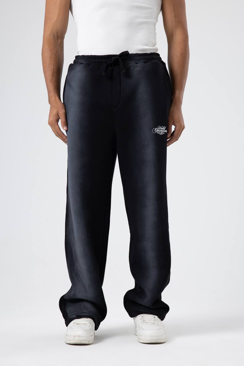 SWEATPANTS WASHED BLACK E80-24