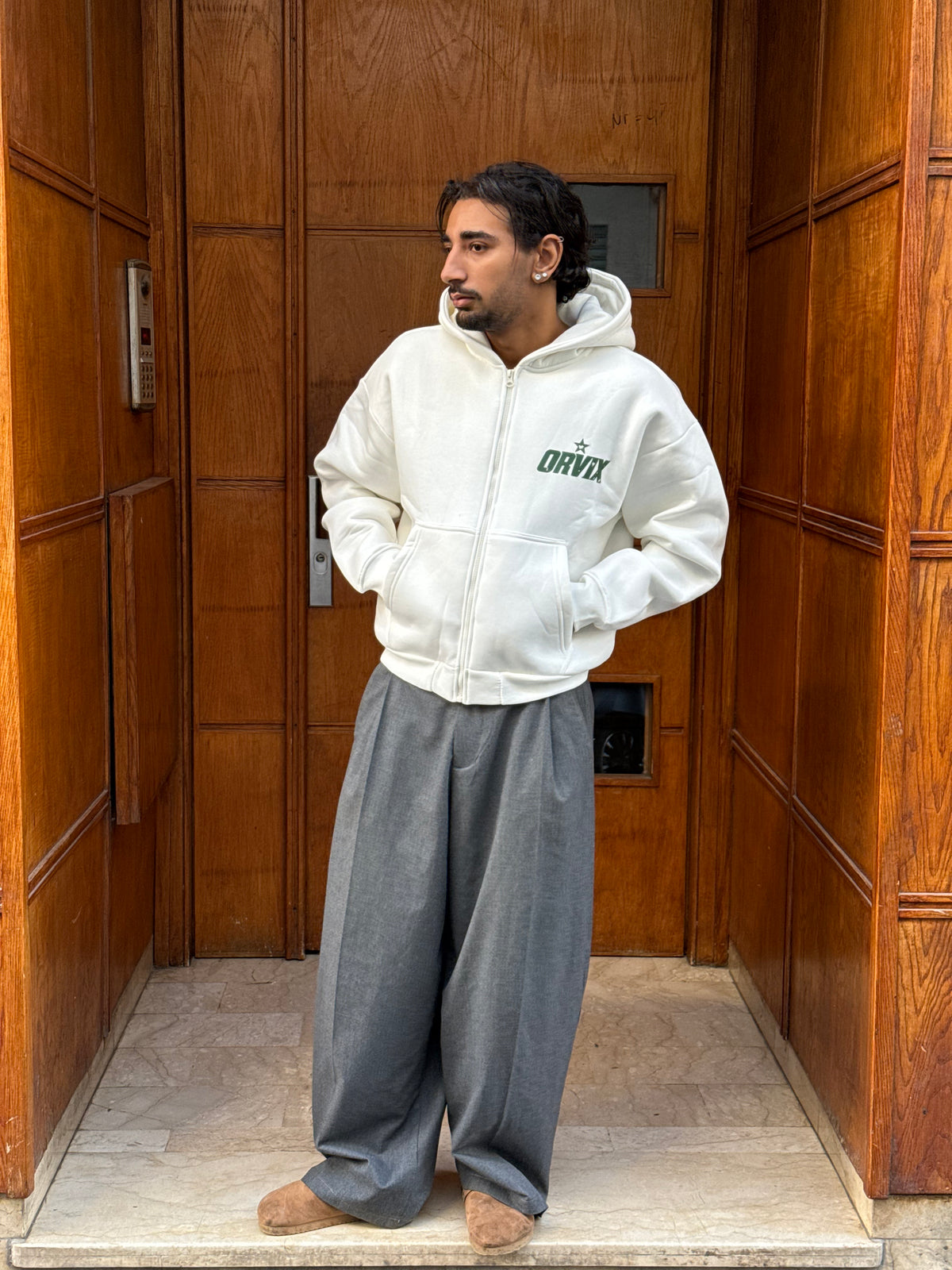 HOODIES CROP ZIP ORVIX CLUB WHITE OVX