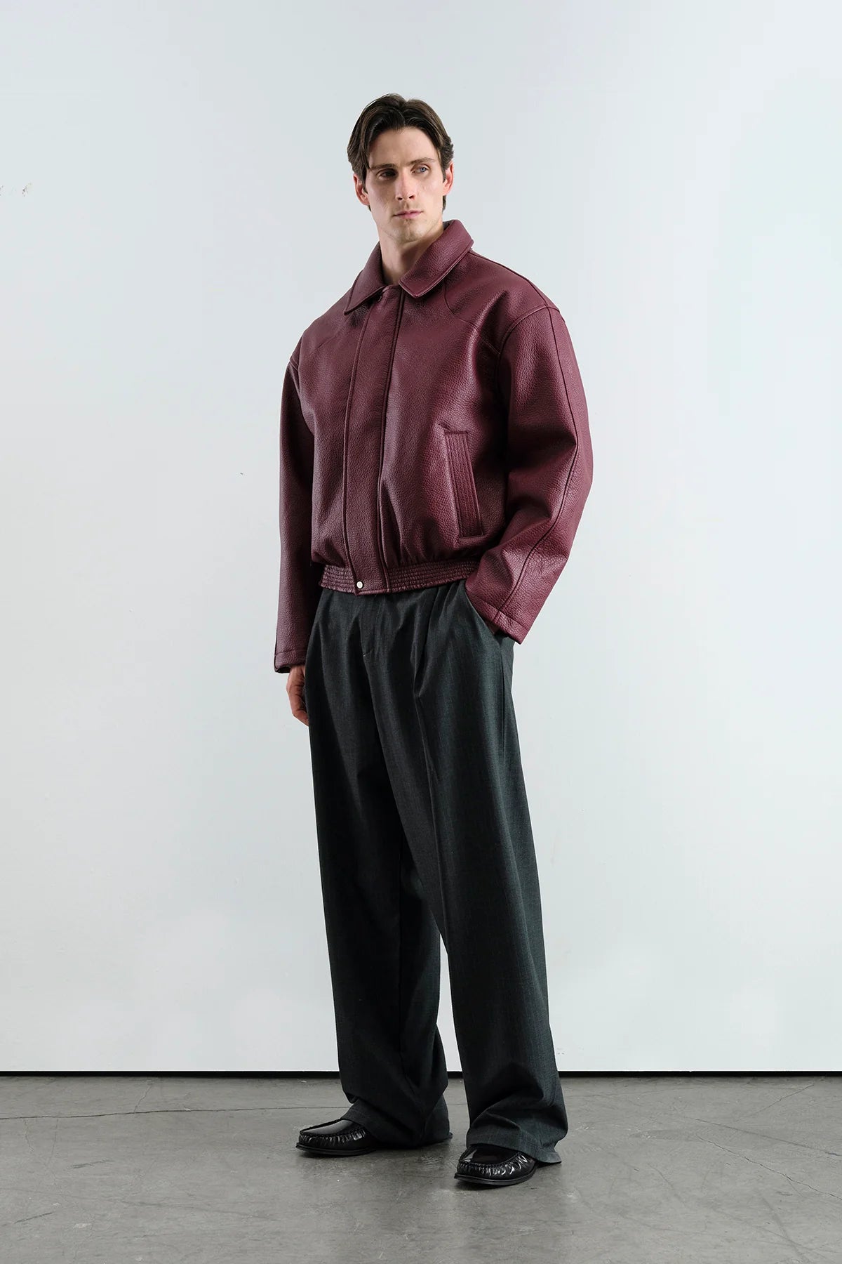 JACKET FAUX LEATHER RED 5761