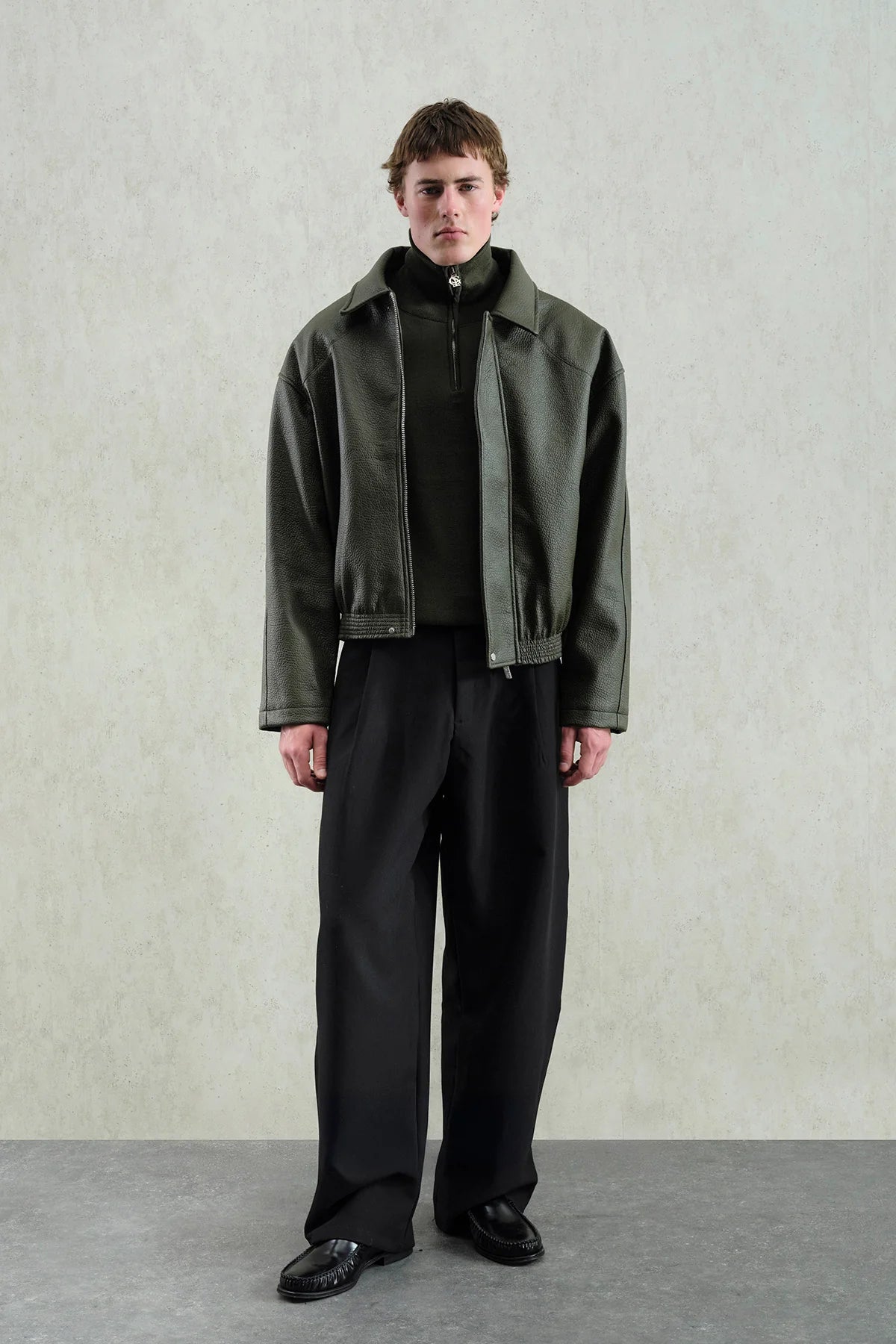 JACKET FAUX LEATHER GREEN 5761