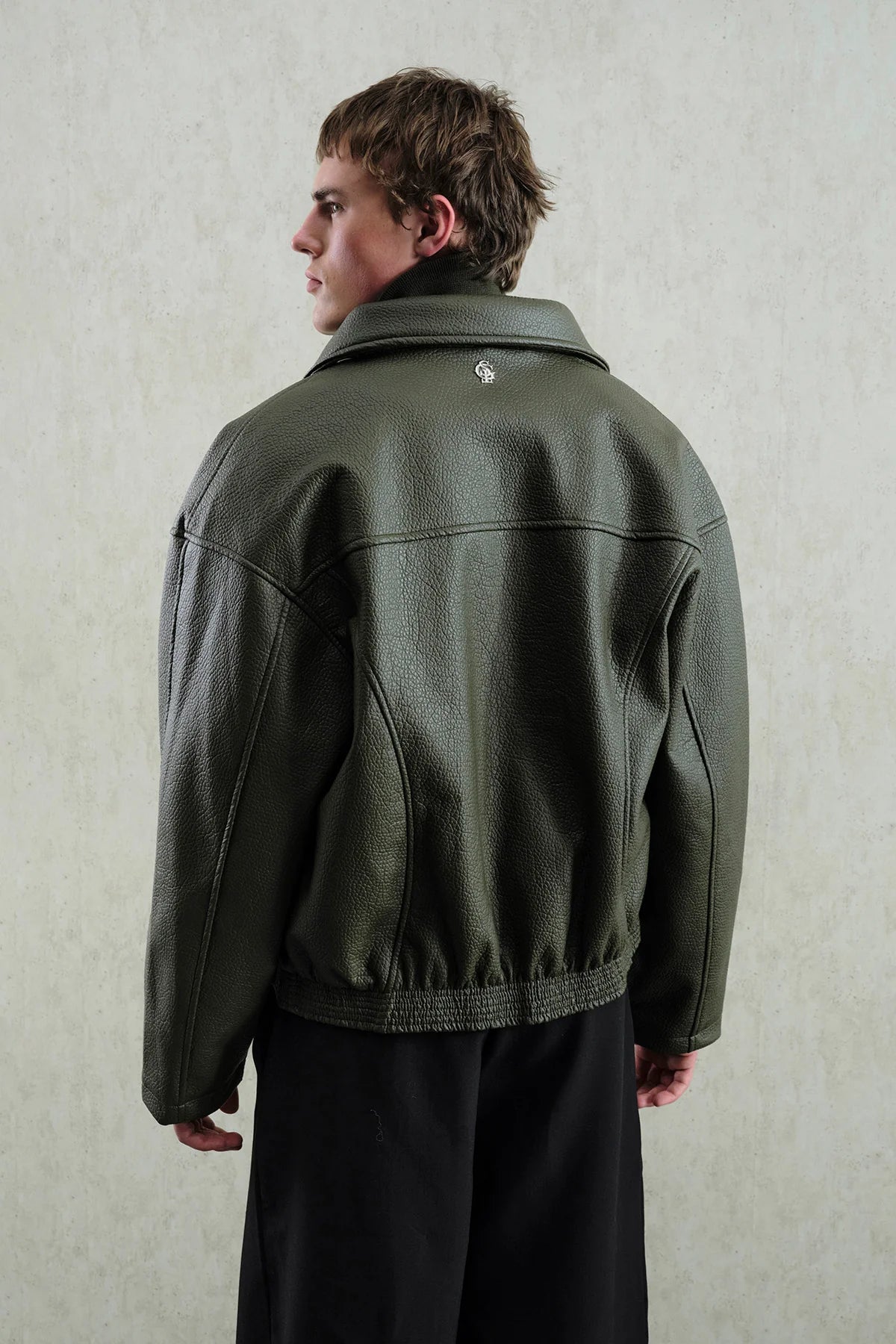 JACKET FAUX LEATHER GREEN 5761