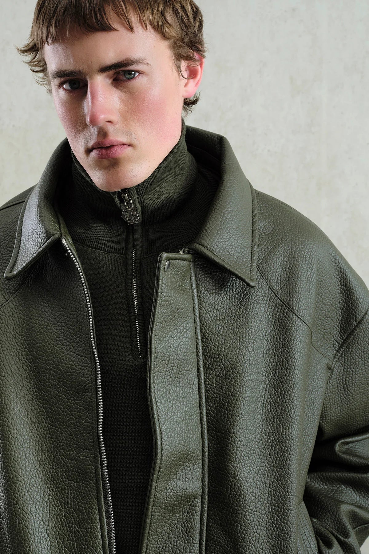 JACKET FAUX LEATHER GREEN 5761