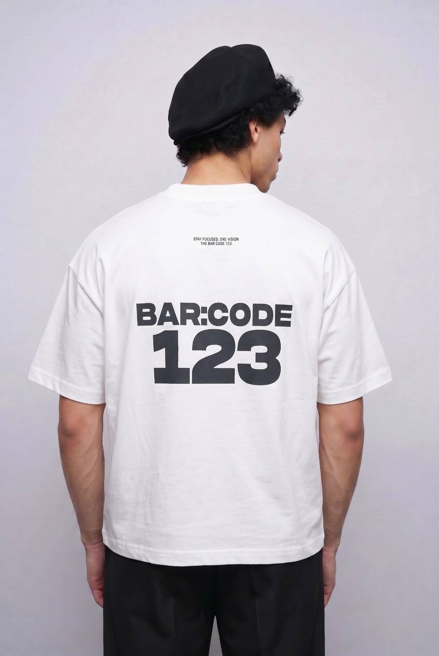 T-SHIRT CROPPED BAR.CODE 123 WHITE BR 20-252