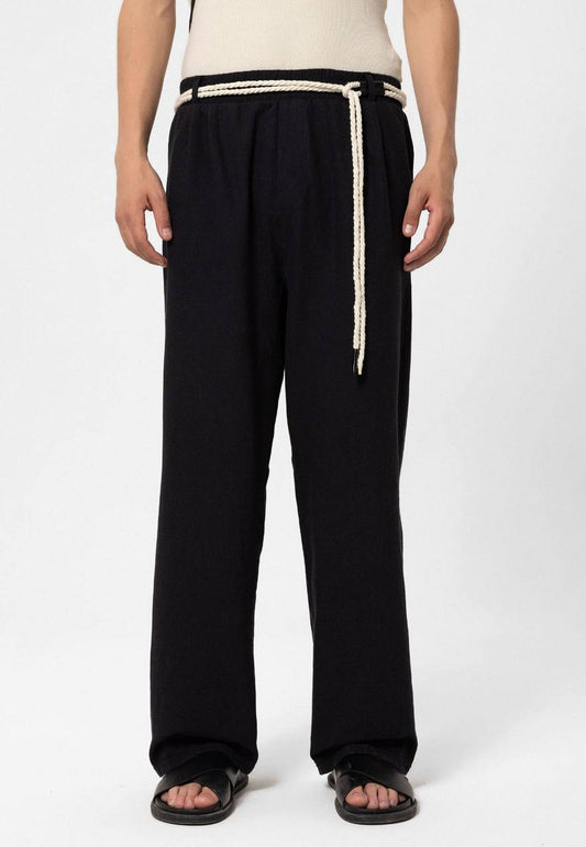 PANTALON LIN OVERSIZE BLACK 40-460