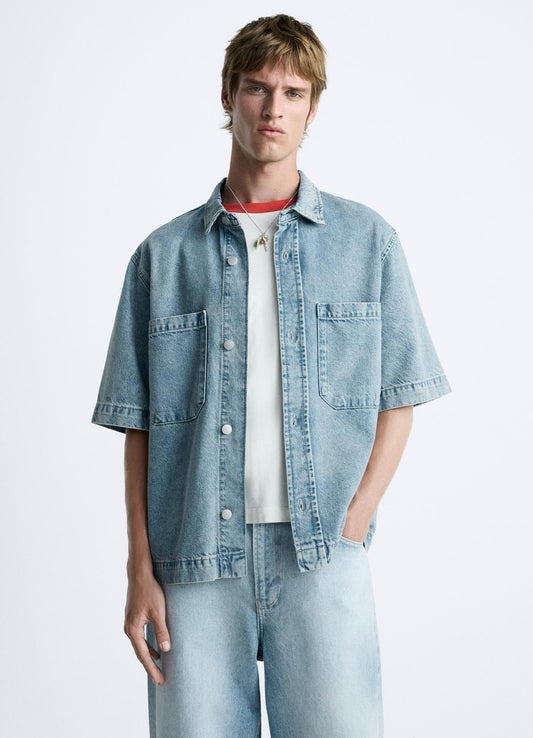 BOXY FIT DENIM SHIRT ZARA