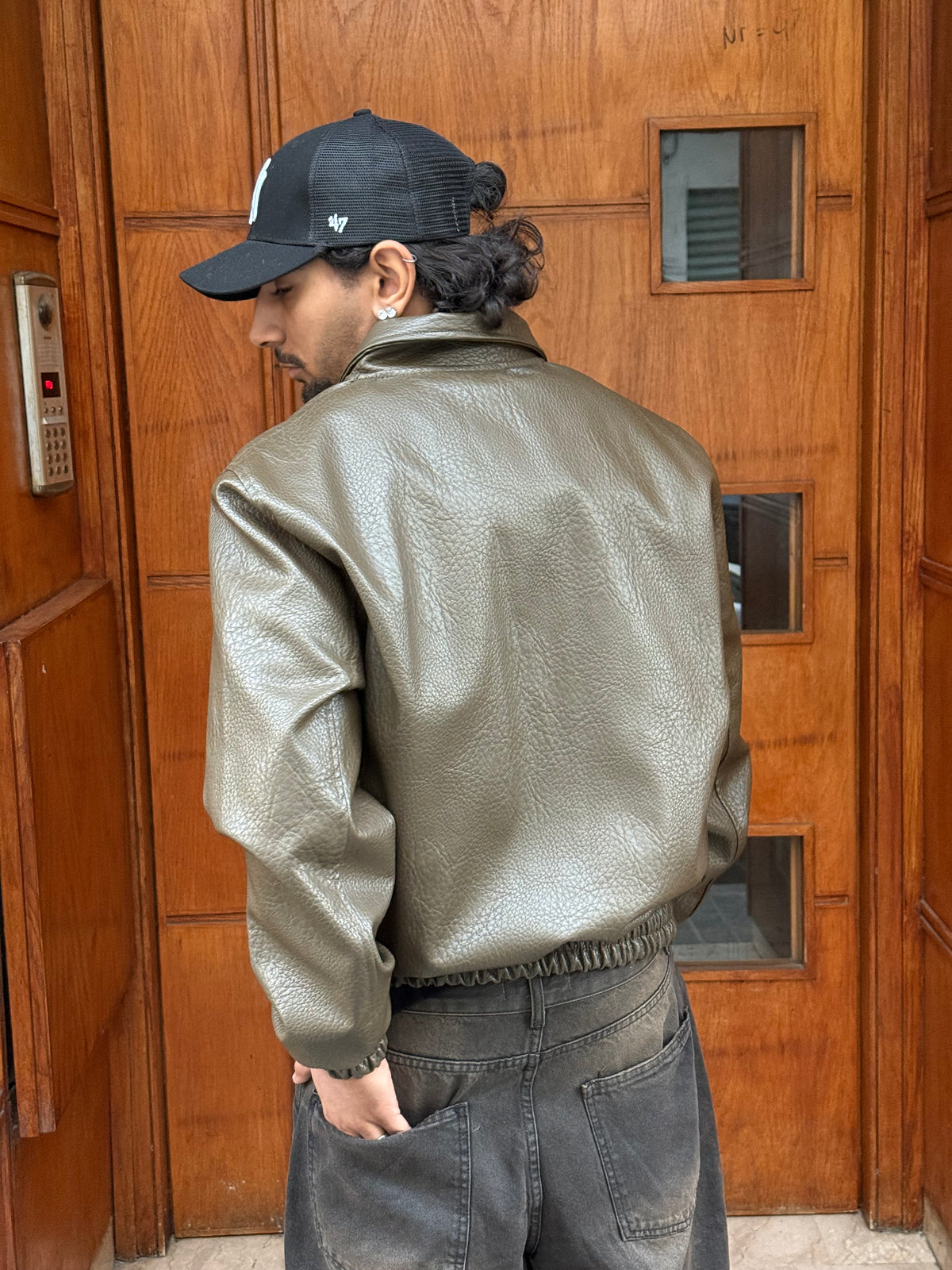 FAUX LEATHER JACKET BL GREEN