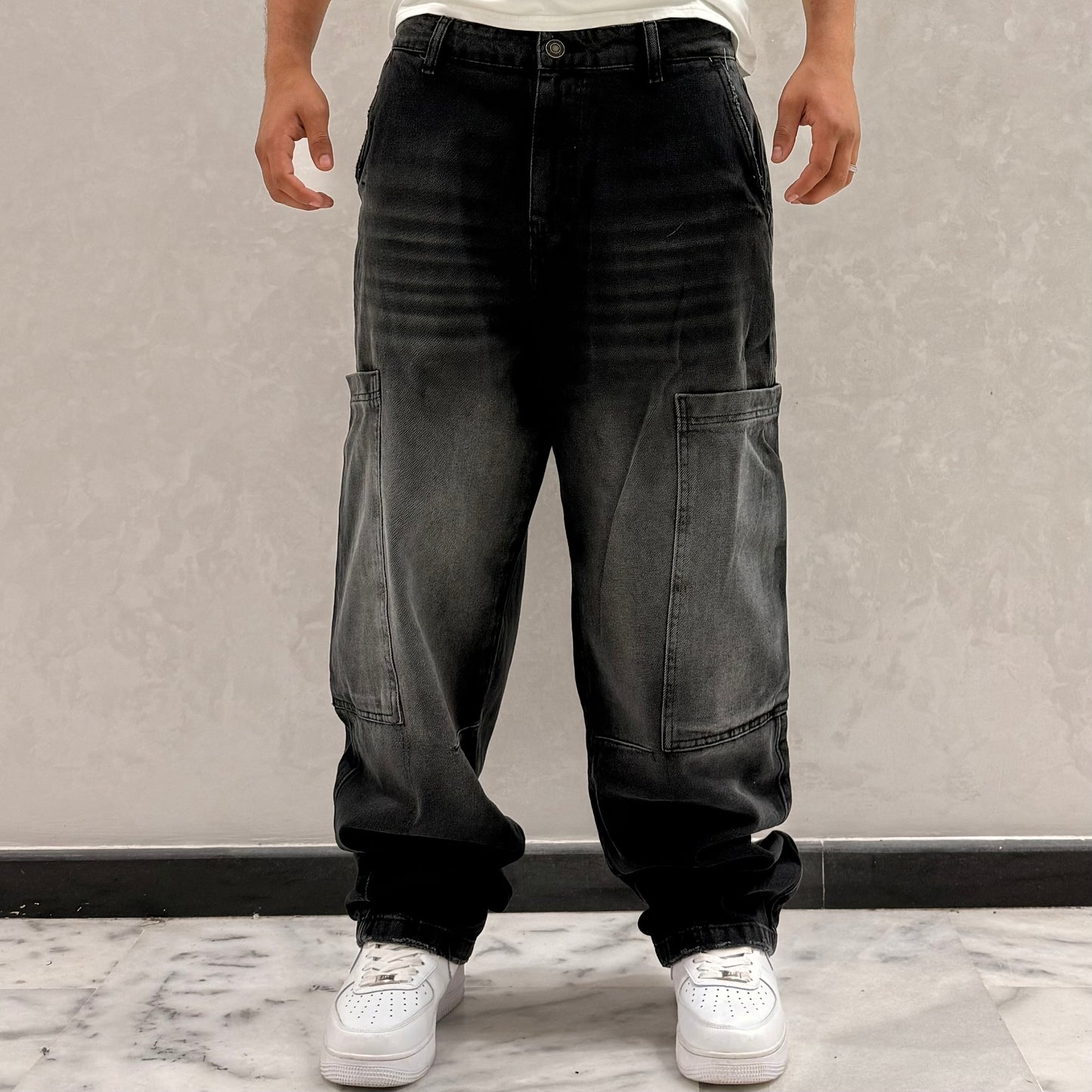 CARGO JEANS SK GRIS NOIR