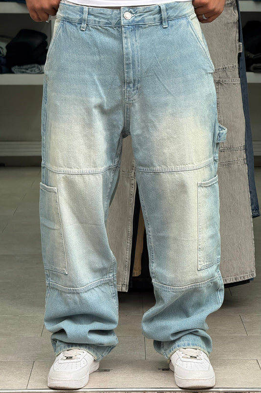 CARGO JEANS FLARE DIRTY CLAIR