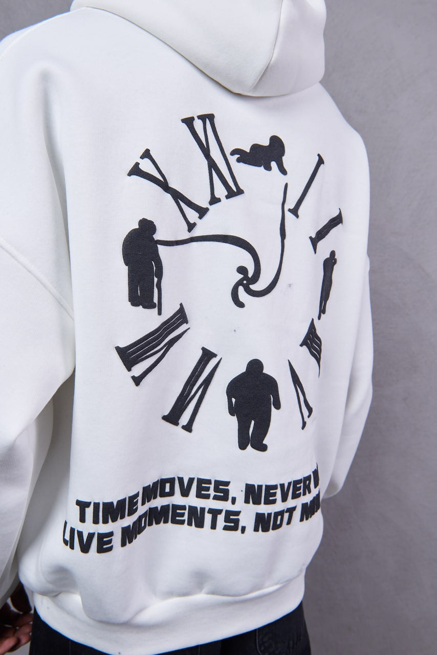 HOODIES TIME MOVES WHITE 2549