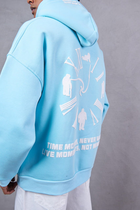HOODIES TIME MOVES BLUE 2549