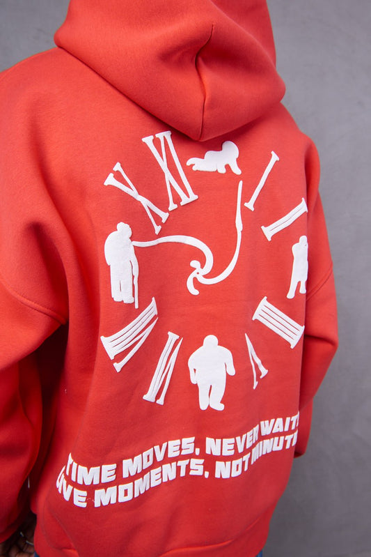 HOODIES TIME MOVES RED 2549